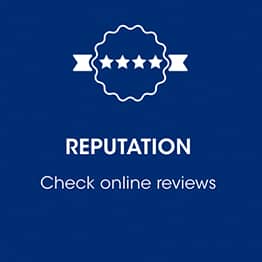 Star icon reminding you to check online reviews before selecting a reliable, qualified roofer.