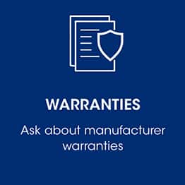 Warranty badge icon, reminding homeowners to ask contractors about warranties.