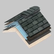Image of layers in GAF Lifetime Roofing System with shingles at top.